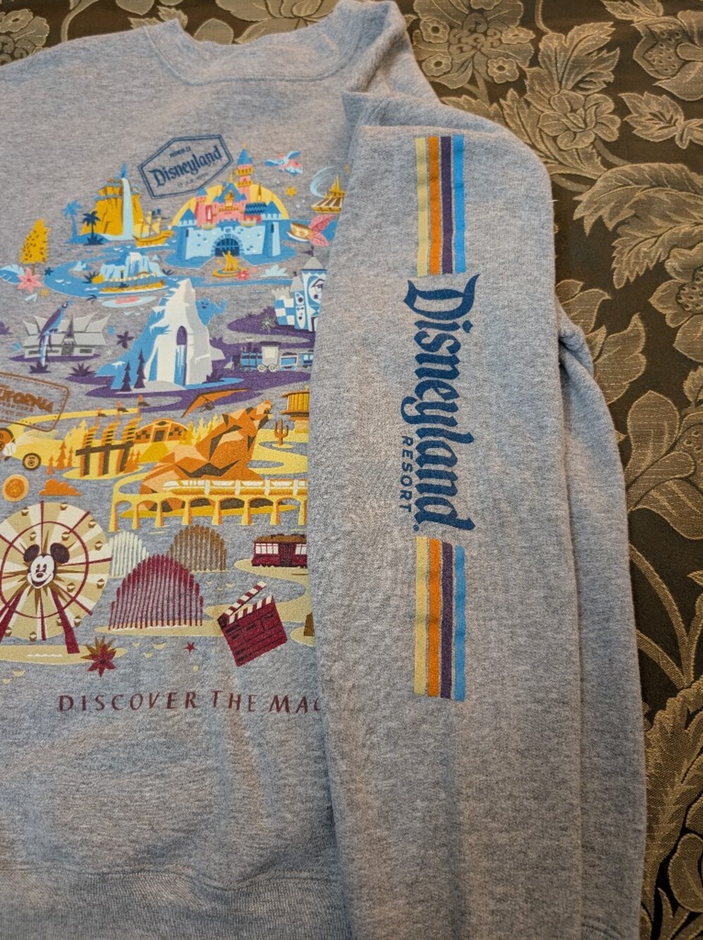 Disney Parks Women's Grey Sweatshirt with Colorful Park Graphic Size S - Picture 10 of 11